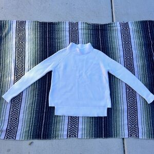 NWOT kinross 100% cotton white knit mockneck sweater